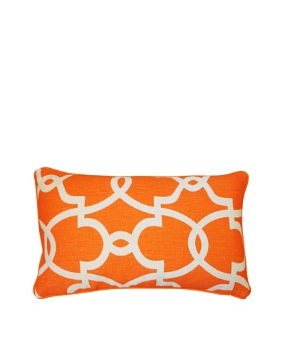 Dean Throw Pillow, Orange/Cream