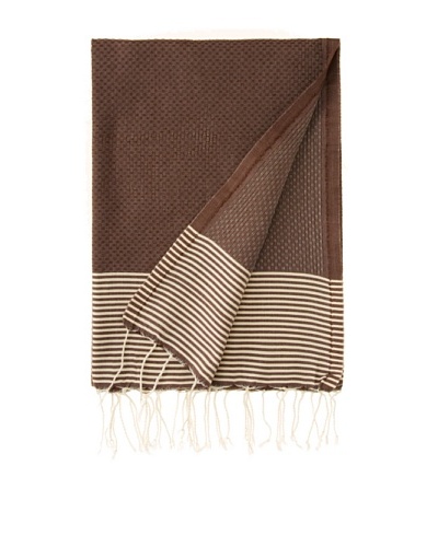 Honeystriped Fouta Towel, Aubergine, 39 x 79