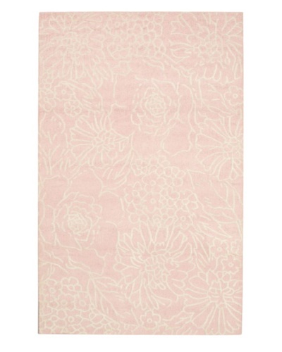 Handmade Amelia Rug, Cream/Light Pink, 5' x 8'