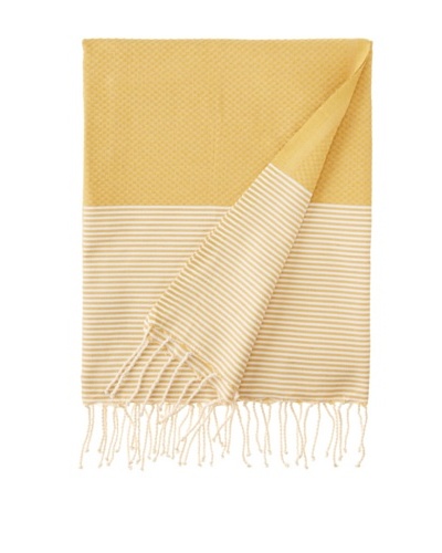 Honeystriped Fouta Towel, Yellow, 39 x 79