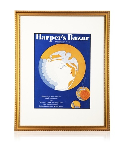 Original Harper's Bazaar cover dated 1928. by Erte. 16X20 framed