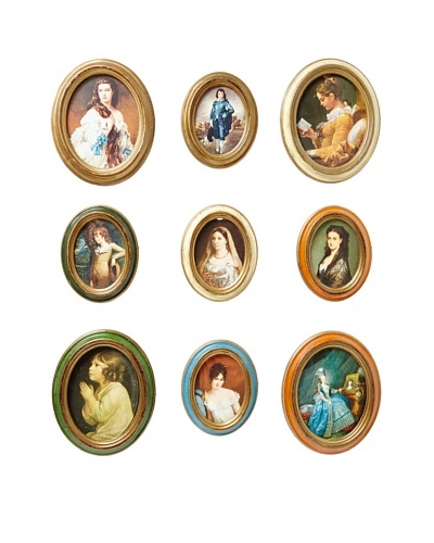 Set of 9 Vintage Italian Picture Frames, Multi