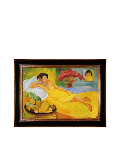 Diego Rivera's Portrait of Sra Dona Elena Flores de Carrillo Framed Reproduction Oil Painting