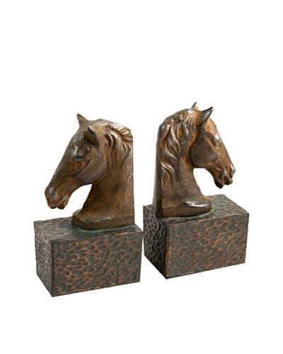 Horse Head Bookends, Brown