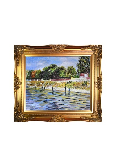 Vincent Van Gogh The Banks of the Seine Framed Oil Painting