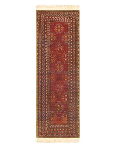 Hand-knotted Keisari Traditional Runner Wool Rug, Red, 3' 3 x 9' 11 Runner