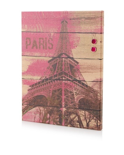 Irena Orlove Fushia Eiffel Giclee on Cork Board