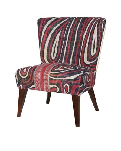 Kantha Arm Chair, Red/Black Multi