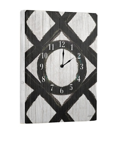 Black White Reclaimed Wood Clock