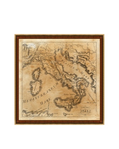 Heritage Italy Map Framed Giclée Print