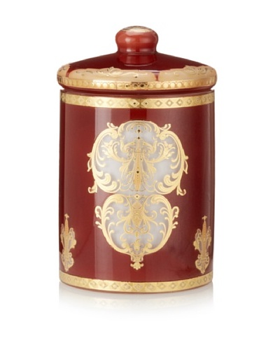 Opulent Burnt Copper and Gold Design Wax Filled Glass Jar with Lid, Vanilla Orchid Scent