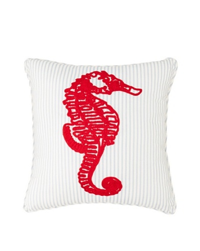 Sealife Pillow, White/Navy/Red, 20 x 20
