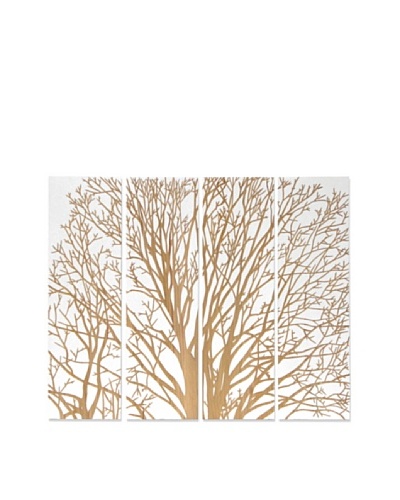 Set of 4 Spring Tree Wall Décor, White