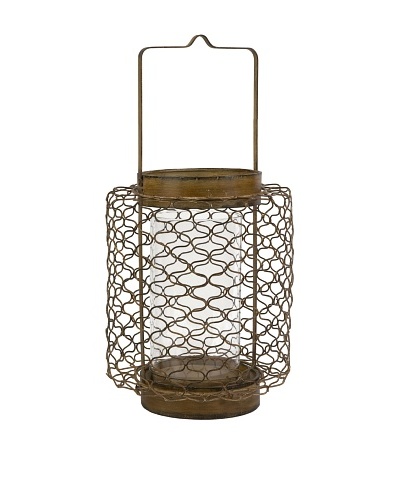 Escate Large Wire Lantern with Glass Hurricane