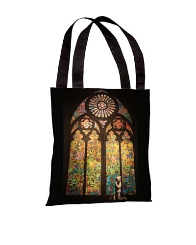 Banksy Stained Glass Window Tote Bag