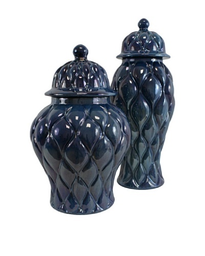 Set of 2 Saphire Jars, Dark Blue