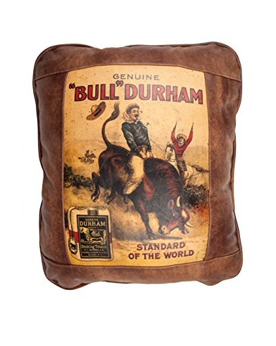Bull Durham Leather Pillow, Brown