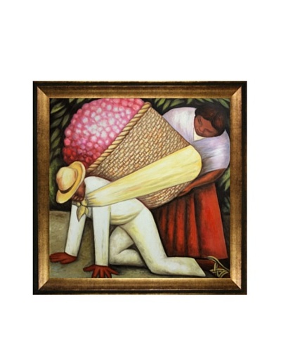 Diego Rivera's The Flower Carrier Framed Reproduction Oil Painting
