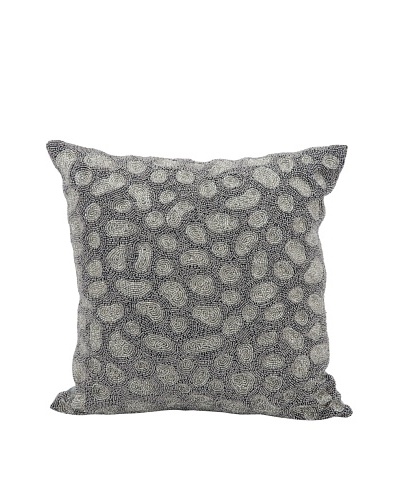Joseph Abboud Beaded Stones Pillow, Grey/Silver, 16 x 16