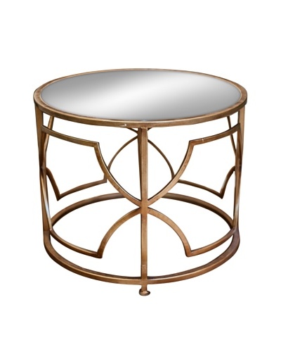 Iron Geo Accent Table, Antique Gold