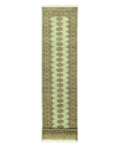Hand-knotted Finest Peshawar Bokhara Traditional Runner Wool Rug, Teal, 2' 7 x 12' Runner
