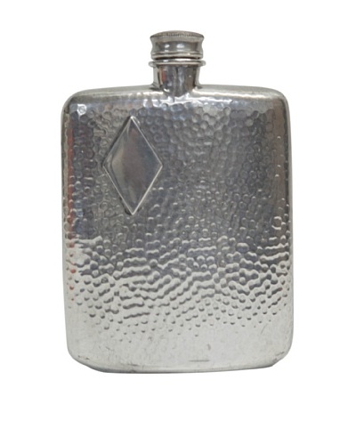 Vintage Hammered Flask with Diamond Emblem, c. 1930As You See