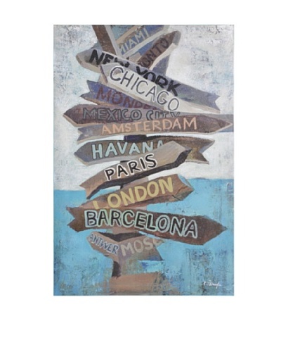 World Travel Hand-Painted Canvas