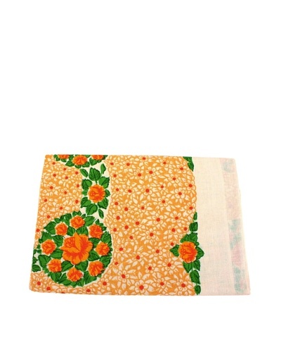 Floral Table Cloth, Bouquet, Gold/White/Green/Red/Orange