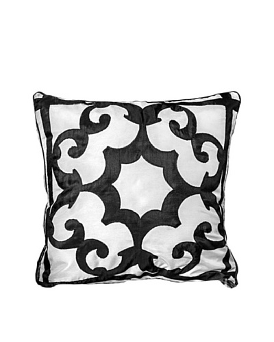 Polysatin Pillow, Black/White