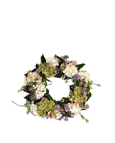 Hydrangea Artichoke Wreath [Green/Pink/white]