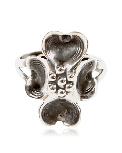 4-Leaf Clover Ring, Silver