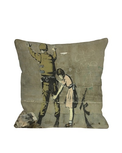 Banksy Girl with Soldier Pillow
