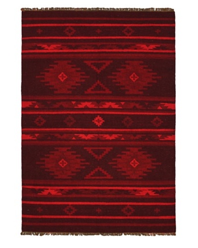 Lahor Finest Traditional Kilim, Dull Red, 3' 11 x 5' 9