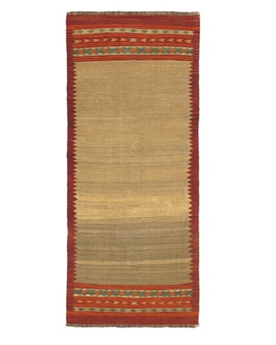 Ankara Kilim Traditional Kilim, Dark Red/Khaki, 3' 1 x 7' 9 Runner