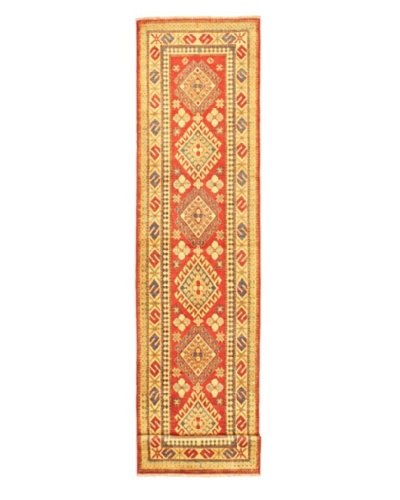 Hand-knotted Uzbek Transitional Runner Wool Rug, Beige/Orange, 2' 9 x 12' 2 Runner