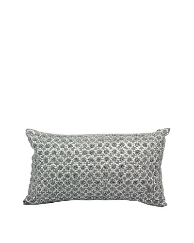 Joseph Abboud French Knot Flowers Pillow, Grey, 12 x 20