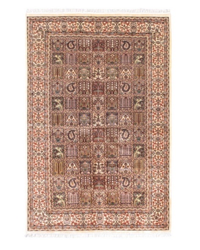 Hand-Knotted Kashmir Kerman Traditional Rug, Pink, 5' 1 x 7' 7