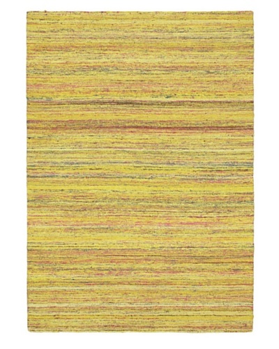 Hand Woven Silky Allure Modern Flatweave Kilim, Yellow, 4' 7 x 6' 5