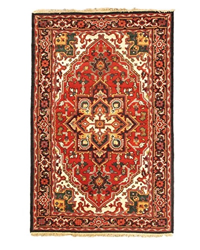 Hand-Knotted Royal Heriz Wool Rug, Red, 4' x 6'