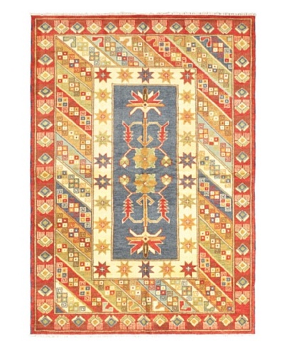 Hand-Knotted Royal Kazak Rug, Cream/Red, 5' 9 x 8' 2