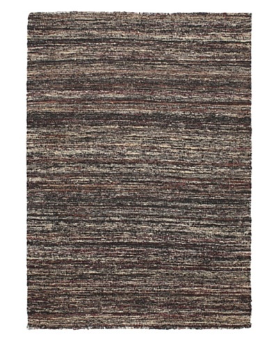 Hand Woven Silky Allure Modern Flatweave Kilim, Brown, 4' 7 x 6' 7
