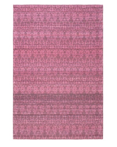 Fab Dhurrie Transitional Dhurrie, Dark Pink, 4' 5 x 6' 7
