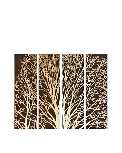 Set of 4 Spring Tree Wall Décor, Brown
