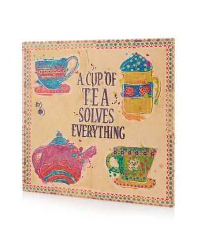 Maia Farrell A Cup of Tea Giclee on Cork Board