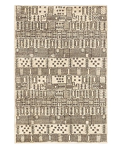 Hand-Knotted Royal Maroc Wool Rug, Cream, 4' x 5' 10