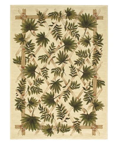 Oriental Garden Rug, Beige, 7' 10 x 11'