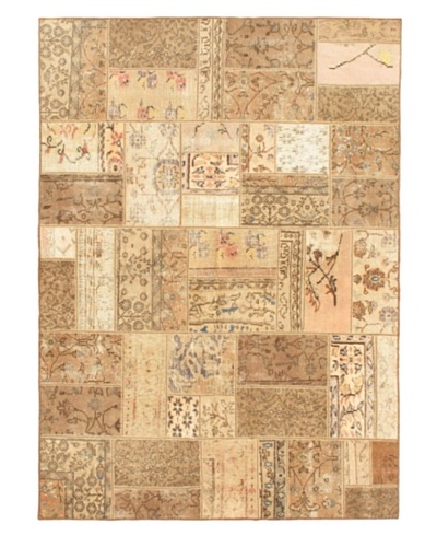 Handmade Ottoman Yama Patchwork Wool Rug, Beige, 5' 6 x 7' 10
