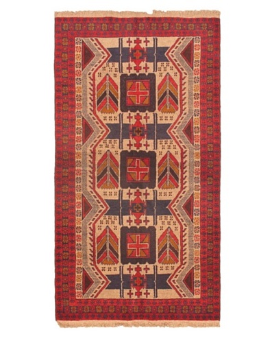 Hand-knotted Royal Balouch Traditional Wool Rug, Red, 3' 8 x 6' 7