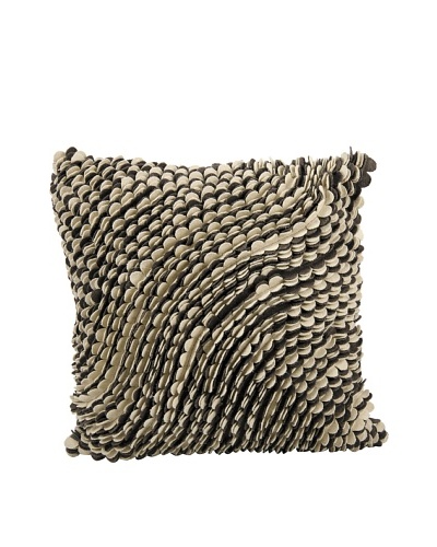 Joseph Abboud Scalloped Waves Pillow, Coffee/Beige, 20 x 20