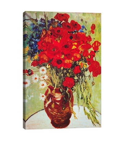 Vincent Van Gogh's Vase with Daisies and Poppies Giclée Canvas Print